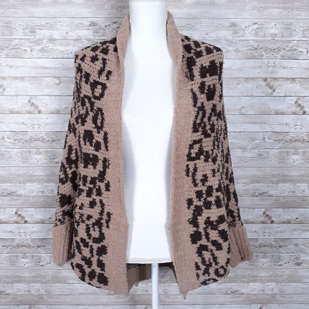 Nordstrom Rack Soft Chenille Cocoon Cardigan One Size Leopard 329A